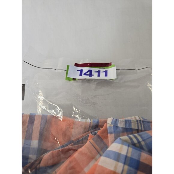 Southern Pines Shirt Mens 2XL Orange Blue Plaid Button Down 100% Cotton Casual - Picture 10 of 10